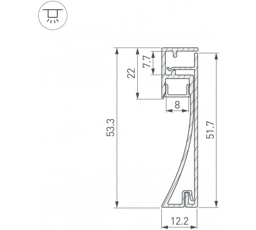 Профиль для плинтусов Arlight 045434 ARH-PLINTUS