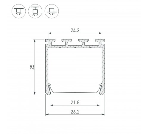 Профиль накладной Arlight 044846 PLS-LOCK
