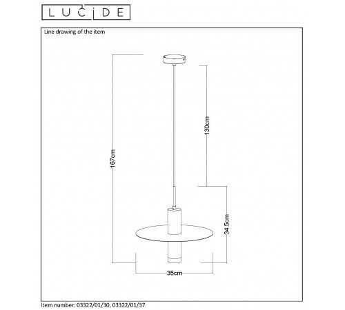 Подвесной светильник Lucide 03322/01/30 Selin