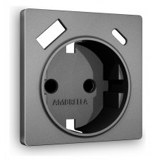 Накладка для розетки с заземлением и со шторками и 2хUSB type A и C Ambrella Volt AP6600 Quant