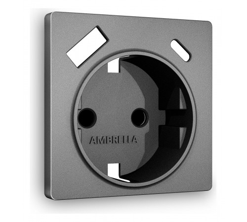 Накладка для розетки с заземлением и со шторками и 2хUSB type A и C Ambrella Volt AP6600 Quant