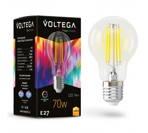 Лампа светодиодная Voltega 7217 General purpose bulb E27 7W High CRI