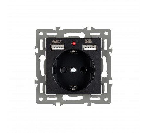 Розетка с заземлением и 2хUSB type A, без рамки Arlight 43734 SCT