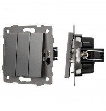 Выключатель трехклавишный без рамки Arlight 49898 SWT