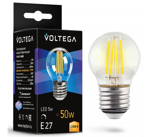 Лампа светодиодная Voltega 7201 Globe dim 5W