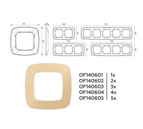Рамка на 5 постов Ambrella Volt OF140605 Ecta