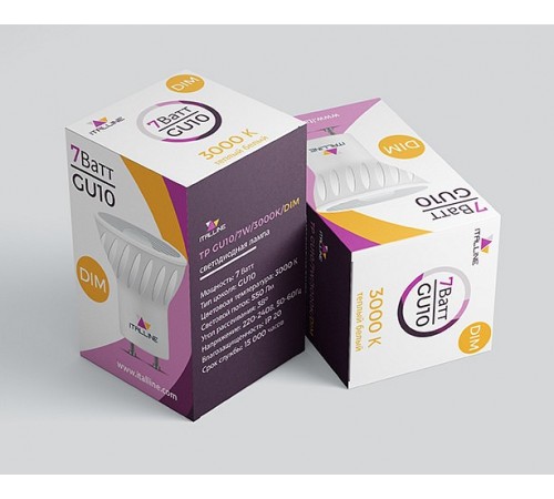 Лампа светодиодная Italline TP GU10/7W/3000K DIM TP