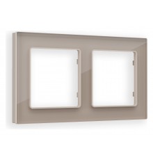 Рамка на 2 поста Ambrella Volt AF380602 Platos Стекло натуральное