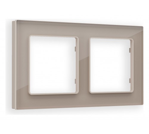 Рамка на 2 поста Ambrella Volt AF380602 Platos Стекло натуральное