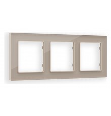 Рамка на 3 поста Ambrella Volt AF380603 Platos Стекло натуральное