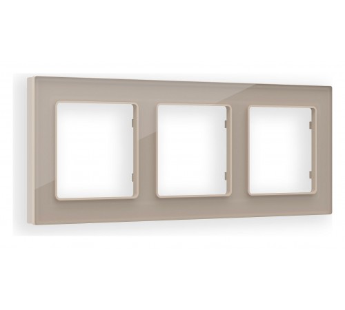 Рамка на 3 поста Ambrella Volt AF380603 Platos Стекло натуральное