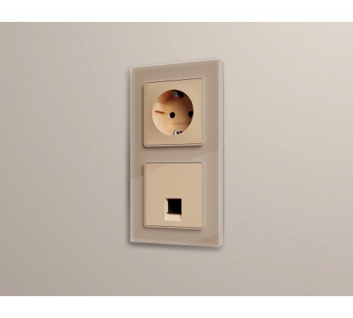 Рамка на 2 поста Ambrella Volt AF380602 Platos Стекло натуральное