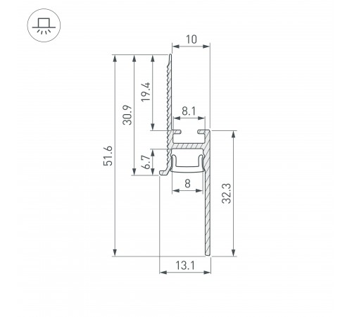 Профиль для плинтусов гибкий Arlight 043674(1) FANTOM