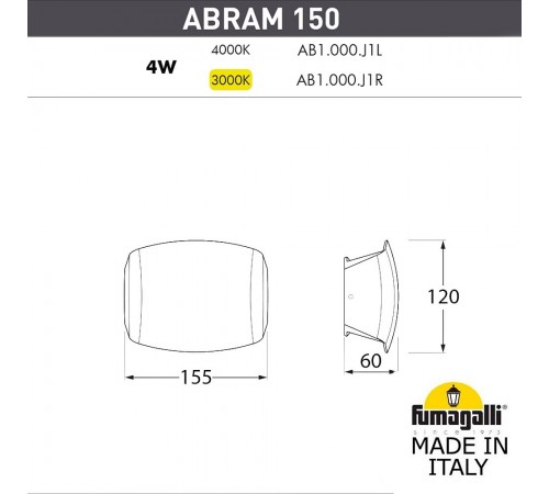 Накладной светильник Fumagalli AB1.000.000.WXJ1L Abram