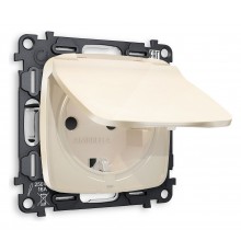 Розетка влагозащищенная с заземлением и со шторкой, без рамки с крышкой Ambrella Volt MO308010 Quant