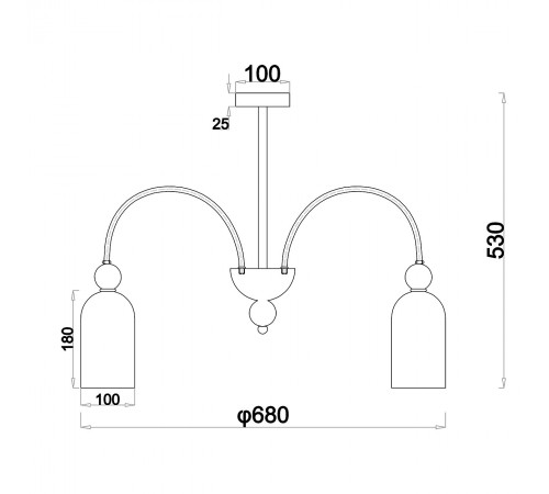 Люстра на штанге Escada 686/5PL Chrome Ode