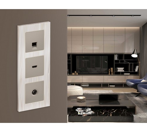 Накладка для ТВ-розетки Ambrella Volt AP3730 Quant