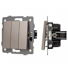 Выключатель трехклавишный без рамки Arlight 49899 SWT