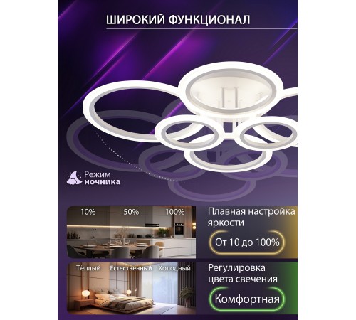 Потолочная люстра Natali Kovaltseva LED LAMPS 81439 HOME