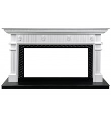 Каминокомплект Carlyle - Белый с черным с очагом Vision 42 LED
