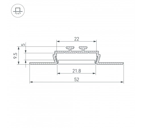 Профиль встраиваемый Arlight 19185 KLUS-LOCK-FM-2000 ANOD