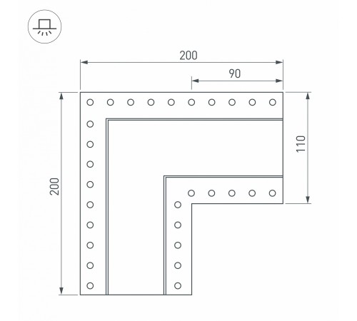 Соединитель угловой L-образный накладной Arlight 030132 S-LUX