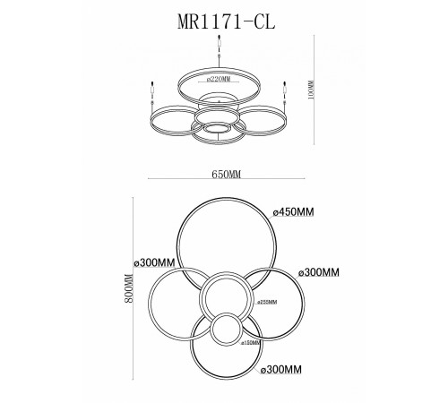 Потолочная люстра MyFar MR1171-CL Nora