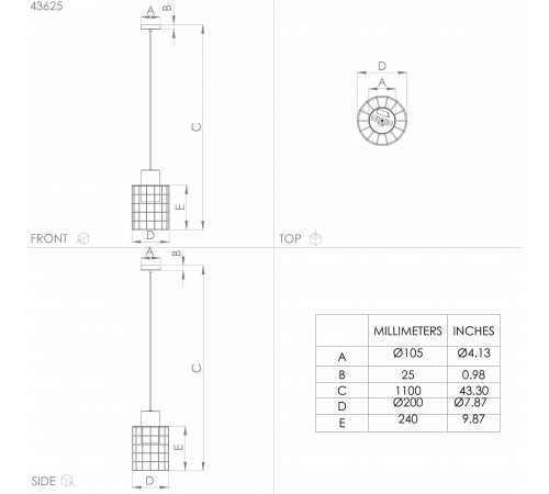 Подвесной светильник Eglo 43625 Milligan