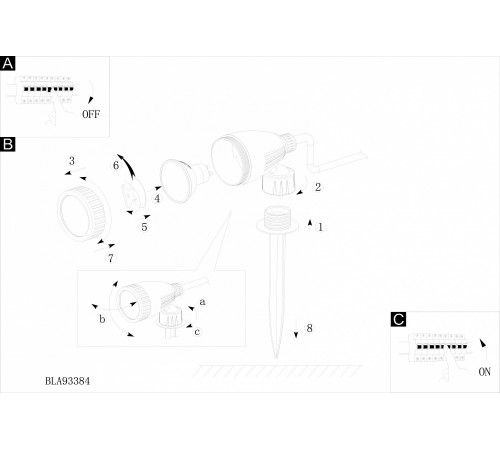 Наземный низкий светильник Eglo 93384 Nema 1