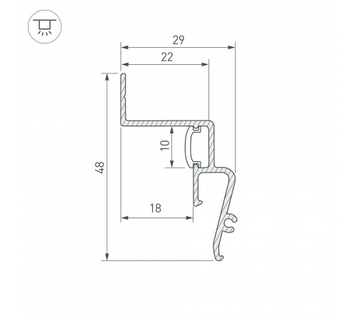 Профиль для контурной подсветки натяжного потолка Arlight 039510 STRETCH