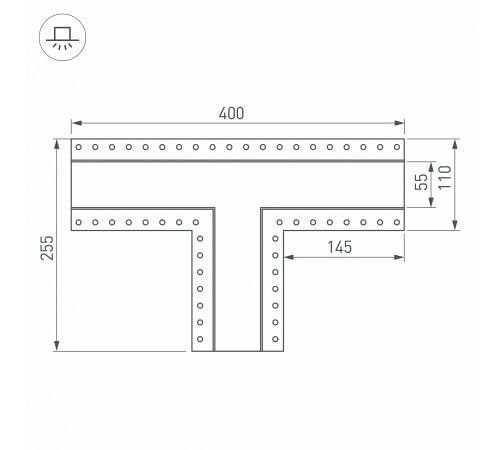 Соединитель угловой T-образный накладной Arlight 030133 S-LUX