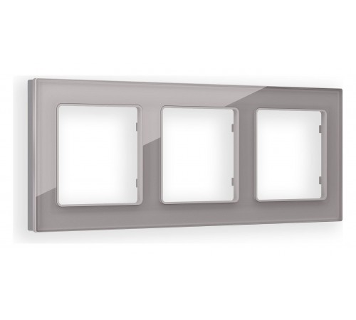 Рамка на 3 поста Ambrella Volt AF330503 Platos Стекло органическое