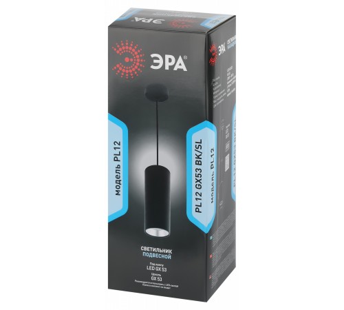 Подвесной светильник Эра PL12 GX53 BK/SL
