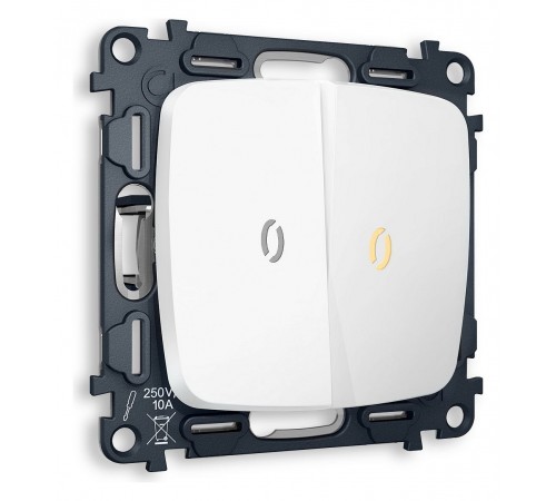 Выключатель двухклавишный с подсветкой без рамки Ambrella Volt MO124010 Quant