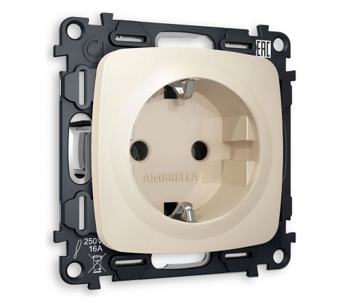 Розетка с заземлением, без рамки Ambrella Volt MO326010 Quant