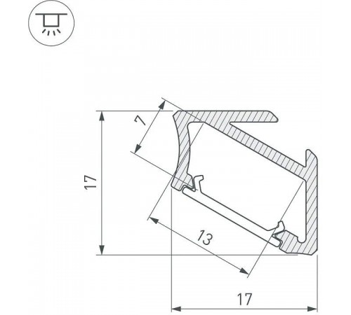 Профиль накладной угловой внутренний Arlight 026693(1) ALM