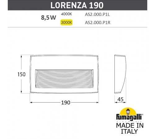 Накладной светильник Fumagalli AS2.000.000.AXK1L Lorenza
