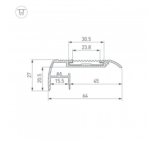 Профиль для ступеней Arlight 045663 STAIR