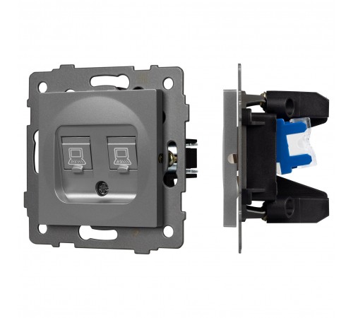 Розетка двойная RJ-12 и Ethernet RJ-45, без рамки Arlight 49851 SCT