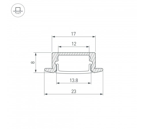 Профиль встраиваемый Arlight 040300 ARH-LINE