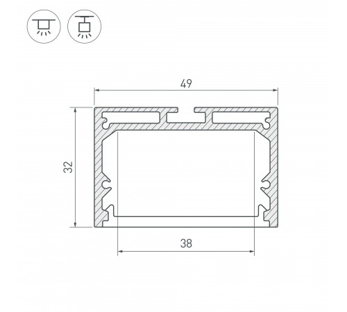 Короб накладной Arlight 036304 SL-LINE