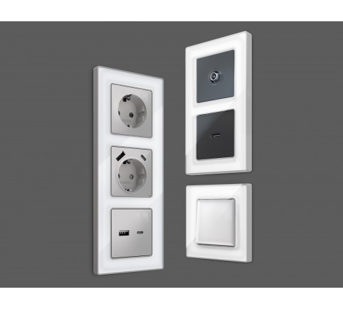 Рамка на 1 пост Ambrella Volt AF580131 Arctic