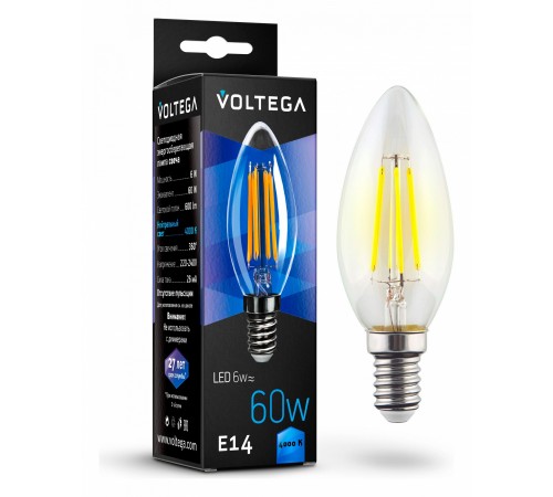 Лампа светодиодная Voltega 7020 Candle 6W