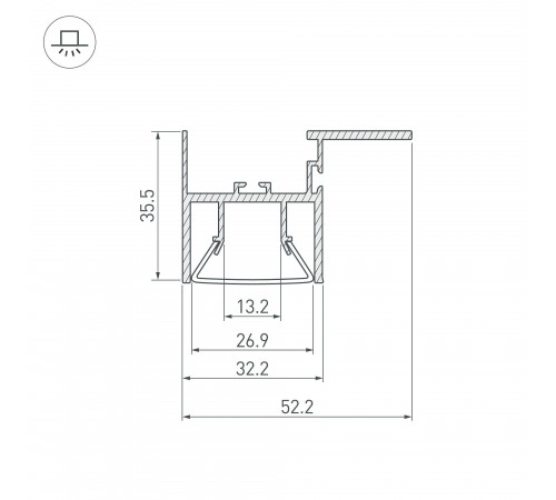 Профиль встраиваемый Arlight 23864 Foled-Ceil-Side