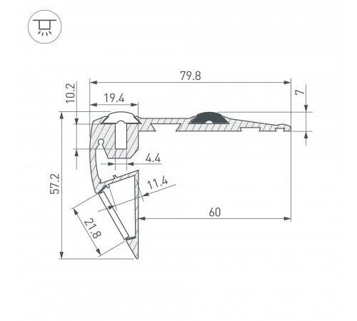 Профиль накладной Arlight 023866 Step-Front