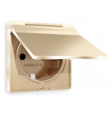 Накладка для розетки влагозащищенной с заземлением и со шторками с крышкой Ambrella Volt AP6080 Quant