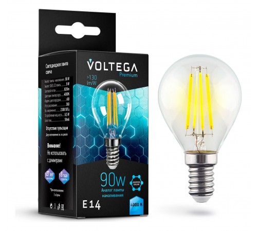 Лампа светодиодная Voltega 7137 Globe E14 9W Graphene