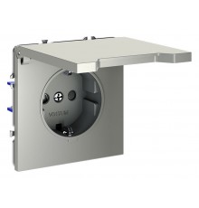 Розетка с заземлением и со шторкой, без рамки с крышкой Voltum VLS040305 S70