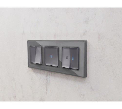 Рамка на 3 поста Ambrella Volt AF330503 Platos Стекло органическое