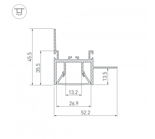 Профиль встраиваемый Arlight 23865 Foled-Wall
